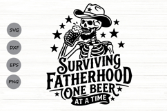 Surviving Fatherhood One Beer At A Time Svg, Skeleton Svg. Product Image 1