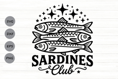 Sardines Club Svg, Sardine Fish Svg, Coastal Summer Svg. Product Image 1