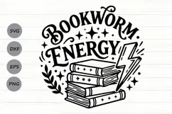 Bookworm Energy Svg, Book Lover Svg, Book Club Svg. Product Image 1