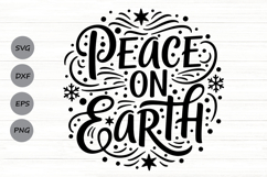 Peace On Earth Svg, Religious Christmas Svg, Faith Svg. Product Image 1
