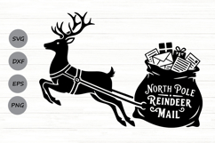 North Pole Reindeer Mail Svg, North Pole Postmark Svg. Product Image 1