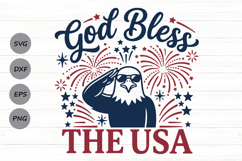 God Bless The Usa Svg, USA Eagle Svg, Fourth Of July Svg. Product Image 1