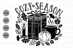 Cozy Season SVG, Pumpkin spice season SVG, Fall Vibes Svg. Product Image 1