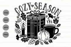 Cozy Season SVG, Pumpkin spice season SVG, Fall Vibes Svg. Product Image 1