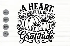 A Heart Full Of Gratitude Svg, Christian Thanksgiving Svg. Product Image 1