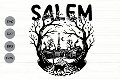 Salem Witch Svg, Haunted house Svg, Salem town Svg. Product Image 1