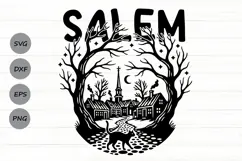Salem Witch Svg, Haunted house Svg, Salem town Svg. Product Image 1