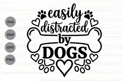 Easily Distracted By Dogs Svg, Dog Mom Svg, Dog Lover Svg. Product Image 1