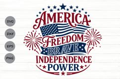 America Freedom Brave Svg, Fourth Of July Svg, USA 1776 Svg. Product Image 1