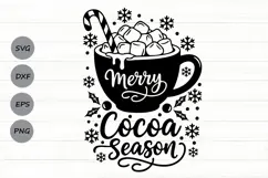 Merry Cocoa Season Svg, Hot Chocolate Svg, Cocoa Season Svg. Product Image 1