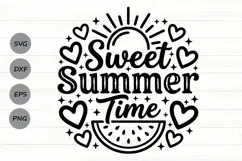 Sweet Summer Time Svg, Summer Vibes Svg, Beach Vacation Svg. Product Image 1