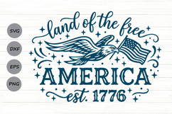 Land Of The Free USA 1776 Svg, 4th Of July Svg, Eagle Svg. Product Image 1