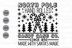 North Pole Hand Rolled Candy Cane Co. Svg, Candy Cane Svg. Product Image 1