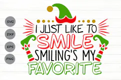 I Just Like To Smile Svg, Christmas Elf Svg, Elf Hat Svg. Product Image 1