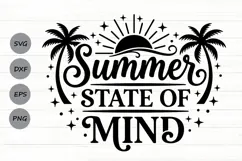 Summer State Of Mind Svg, Summer Vibes Svg, Beach Svg. Product Image 1