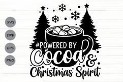 Powered By Cocoa And Christmas Spirit Svg, Hot Cocoa Svg. Product Image 1