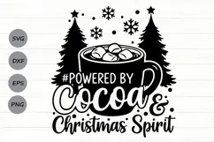 Powered By Cocoa And Christmas Spirit Svg, Hot Cocoa Svg. Product Image 1