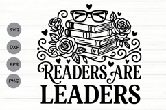 Readers Are Leaders Svg, Book Lover Svg, Book Club Svg. Product Image 1