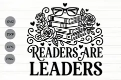 Readers Are Leaders Svg, Book Lover Svg, Book Club Svg. Product Image 1