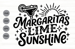 Margaritas Lime Sunshine Svg, Summer Drink Svg, Sunshine Svg Product Image 1