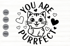 You Are Purrfect Svg, Funny Cat Pun Svg, Positive Quote Svg. Product Image 1