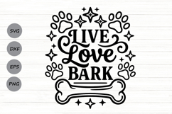 Live Love Bark Svg, Dog Mom Svg, Dog Lover Svg, Fur Mama Svg Product Image 1