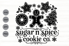 Sugar N Spice Cookie Co. Svg, Funny Christmas Baking Svg. Product Image 1