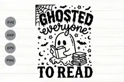Ghosted Everyone To Read Svg, Ghost Reading Svg, Books Svg. Product Image 1