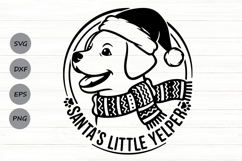 Santa’s Little Yelper Svg, Funny Dog Lover Christmas Svg. Product Image 1