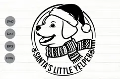 Santa’s Little Yelper Svg, Funny Dog Lover Christmas Svg. Product Image 1