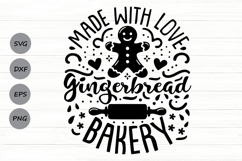 Made With Love Gingerbread Bakery Svg, Christmas Baking Svg. Product Image 1