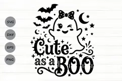 Cute As A Boo Svg, Funny Halloween Svg, Spooky Season Svg. Product Image 1