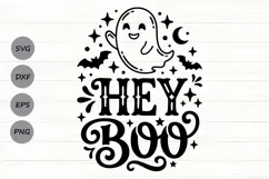 Hey Boo Svg, Funny Halloween Svg, Kids Halloween Svg. Product Image 1