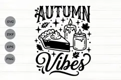 Autumn Vibes Svg, Cozy Season Svg, Pumpkin Pie Svg. Product Image 1