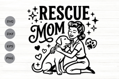 Rescue Mom Svg, Dog Mom Svg, Dog Lover Svg, Fur Mama Svg. Product Image 1