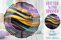 Glitter Wind Spinner Sublimation|Colorful Gold Waves Spinner Product Image 1