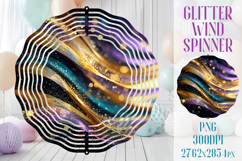 Glitter Wind Spinner Sublimation|Colorful Gold Waves Spinner Product Image 1
