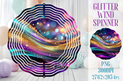 Glitter Wind Spinner Sublimation | Pink Gold Stripes Spinner Product Image 1