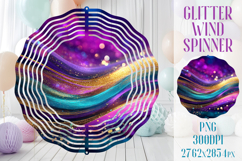 Glitter Wind Spinner Sublimation | Pink Gold Stripes Spinner Product Image 1