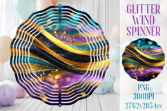Glitter Wind Spinner Sublimation|Colorful Gold Waves Spinner Product Image 1