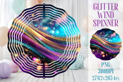 Glitter Wind Spinner Sublimation | Pink Gold Stripes Spinner Product Image 1