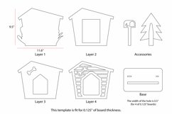 Dog House with Tree, Photo Frame Layered Laser Cutting File Product Image 2