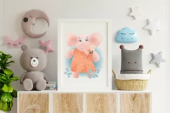Watercolor elephant girl - sublimation design png Product Image 3