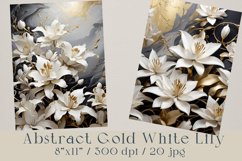 Abstract Gold White Lilies, Printable Paper, 20 jpg Product Image 2