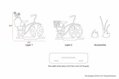 Bicycle with Flower Basket 3D Desk Decoration SVG Laser Cut Product Image 2