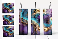Glitter Tumbler Sublimation | Acrylic paints Skinny Tumbler Product Image 3