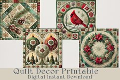 Christmas Quilt Art Decor Printable, 12 jpg Product Image 2