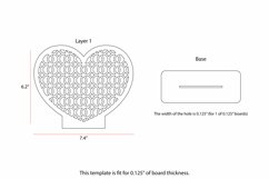 Circle Rattan Heart 3D Stand Base Earring Display Lasercut Product Image 2
