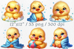 Cute Baby Duckling Boy Clipart, 33 PNG Product Image 2