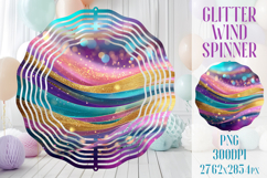 Glitter Wind Spinner Sublimation | Pink Gold Stripes Spinner Product Image 1